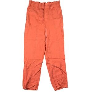 Sanctuary Social Standard Rust Orange Paperbag Waist Tencel Pants Medium Casual